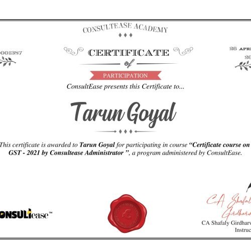 GST Course Certificate